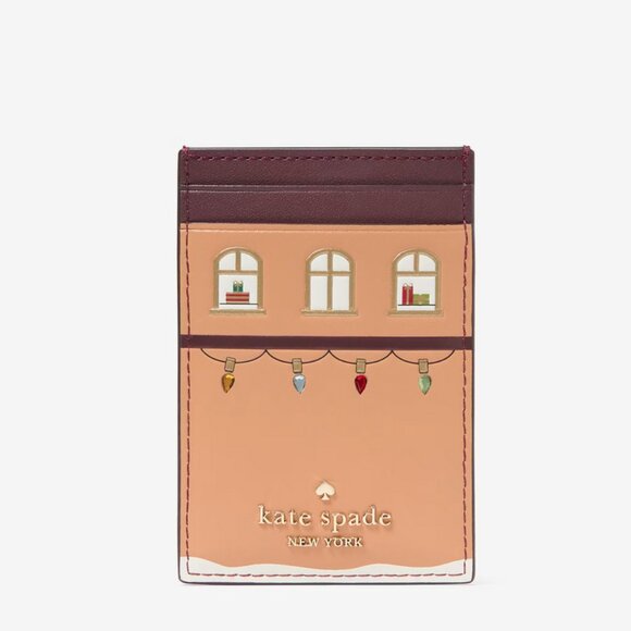 Kate Spade "OH WHAT FUN" Toy Store Gingerbread House Small Slim Cardholder - Picture 4 of 5